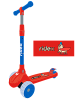 Самокат RIDEX 3-х колесный Juicy R 120/80 мм, красный/синий