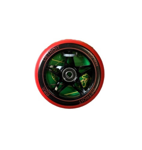 Колесо для самоката HW-SKBKGR, 110мм, алюминий, ABEC-9, красный/черный